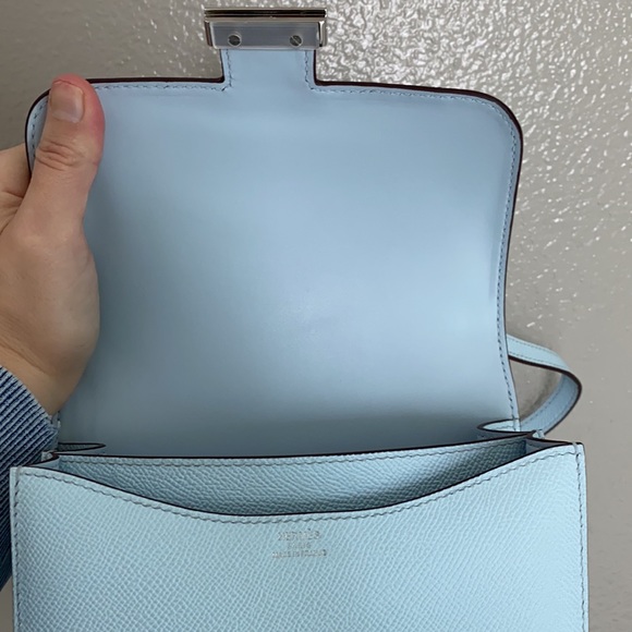 SOLD Mini Constance 18 Bleu Brume Epson Hermès bag - Picture 14 of 15